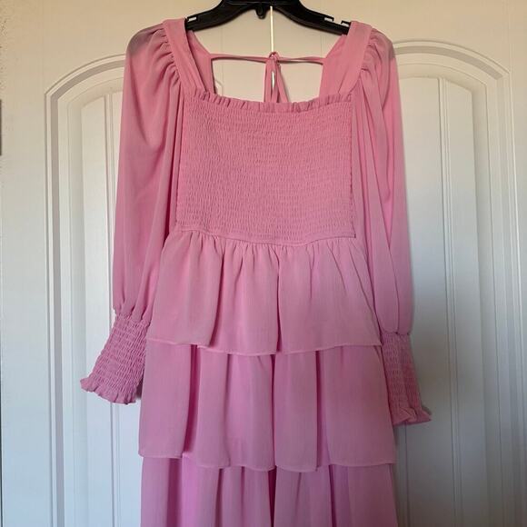 Pink Ruffle Layered Dress XS - Picture 3 of 5